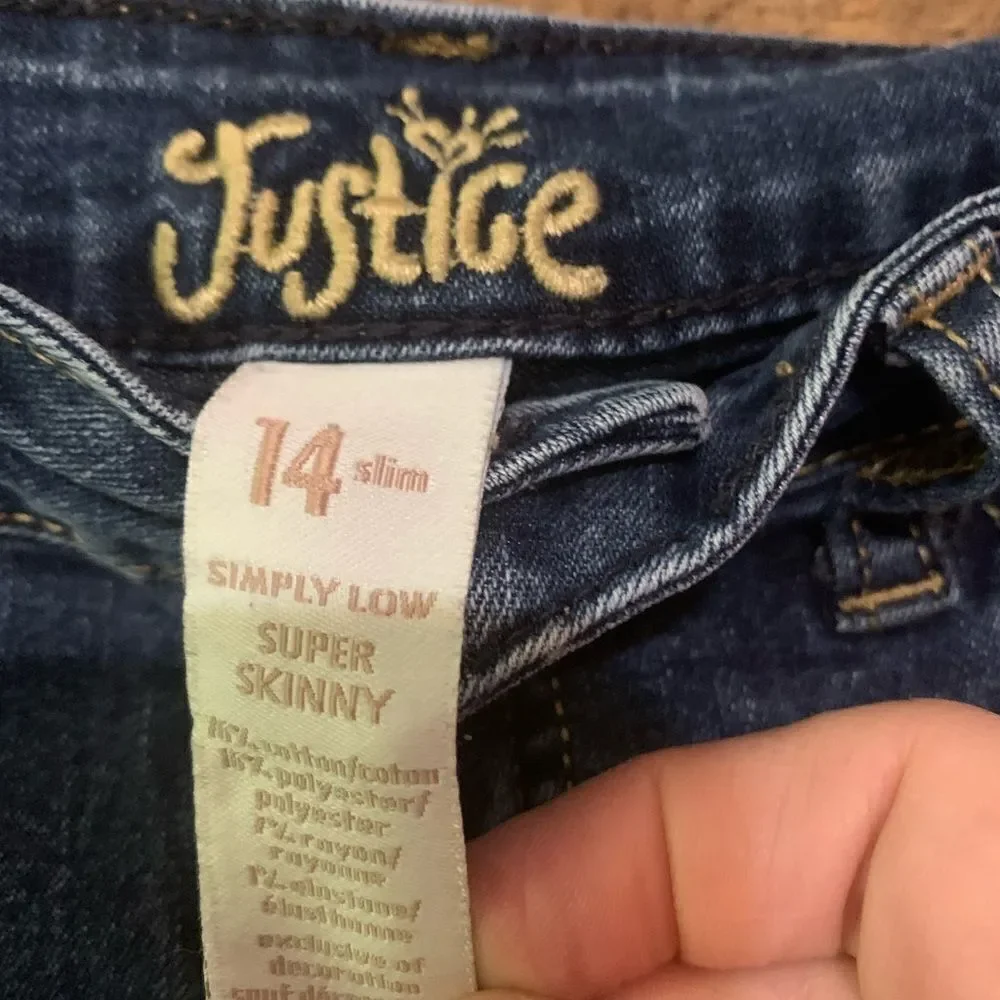 Justice Super Skinny Girls Jeans, size 14 slim‎
